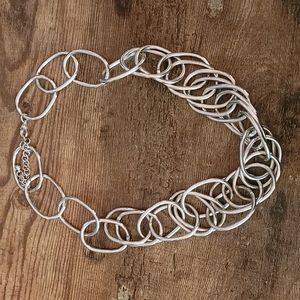 Anne Klein Silver Tone Link Adjustable Necklace